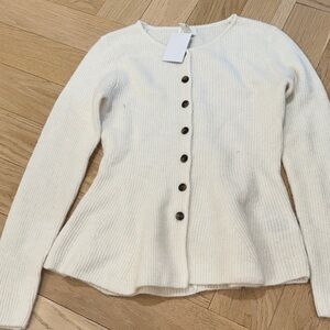 H&M Cream Button-Up Cardigan